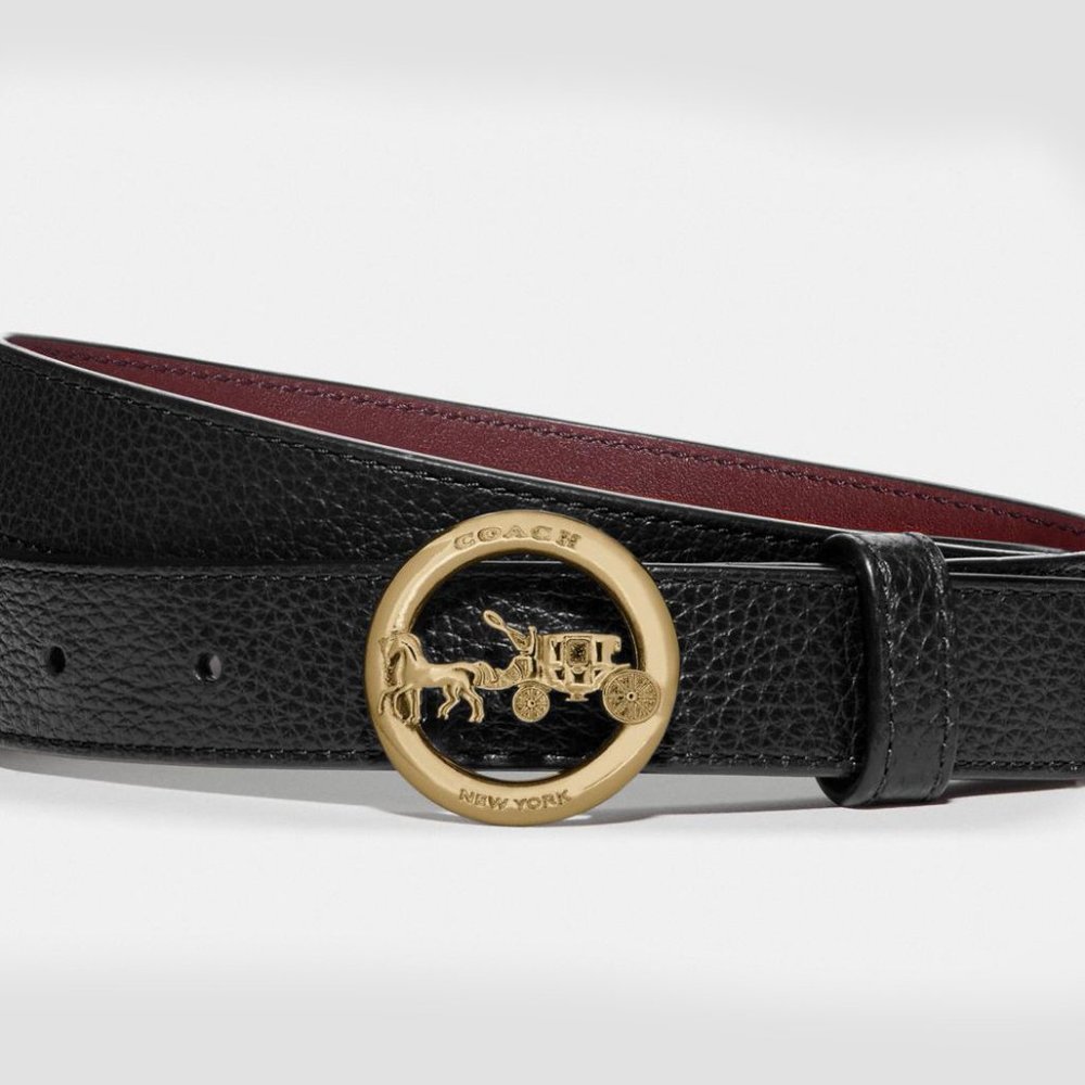 Coach NWT Horse and Carriage buckle belt Black 78181 f78181 - Picture 3 of 8
